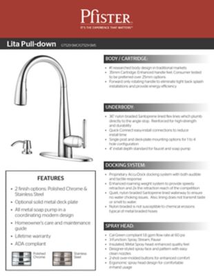 2013 Lita Pull-Down Kitchen Faucet Sell Sheet Cover Thumbnail